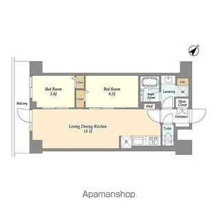 グランカーサ平井【4階】の間取り