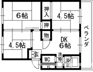 御殿山コーポB棟【2階】の間取り