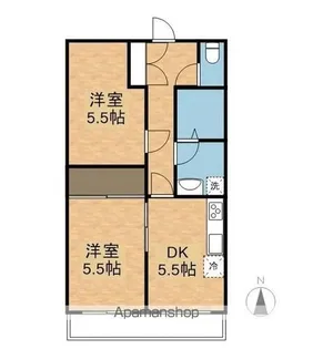 ルマンジュ津高【101号室】の間取り