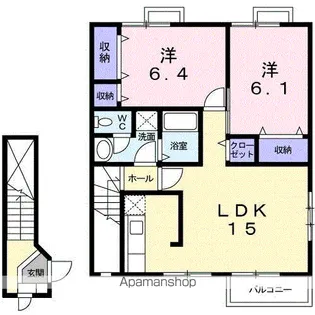 グリーンフィールドB【2階】の間取り