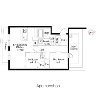 ルネサンスコート目黒南【2階】の間取り