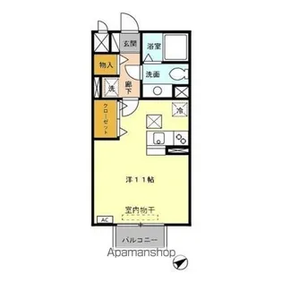 グランディーバ【102号室】の間取り