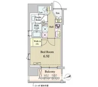 パークナードフィット新富町【2階】の間取り
