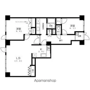 池下タワーズ【8階】の間取り