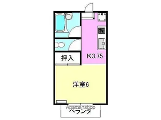 プレジールカタオカ【203号室】の間取り