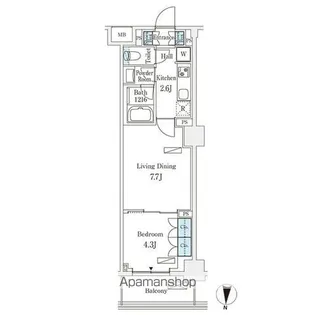 フロンティアレジデンス錦糸公園【4階】の間取り