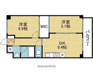 パラファーレ玉造【2階】の間取り