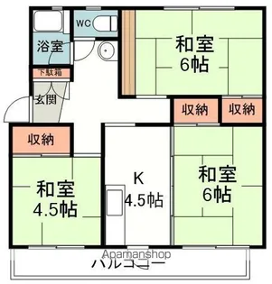 コーポ岳美B【301号室】の間取り