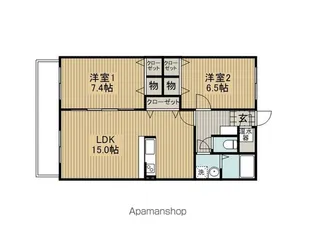 クイーンズ・ハウス城南【302号室】の間取り