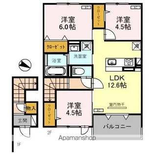 HANANO(ハナノ)・SAYUME(サユメ) SAYUME【2階】の間取り