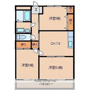 ガーデンヒルズ【2階】の間取り