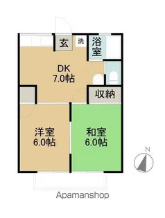 シャトルチタ【202号室】の間取り