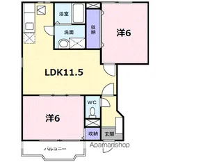 ヴェルセゾン【1階】の間取り