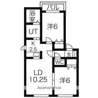 レジデンス琴似 B棟【1階】の間取り