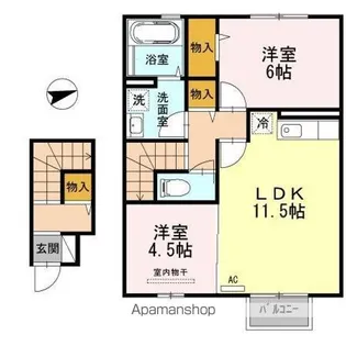 プランドール大町【2階】の間取り