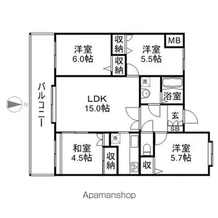 ローヤルマンション筑紫丘【2階】の間取り