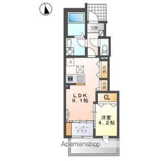 ORCHARD(オーチャード)西崎【102号室】の間取り