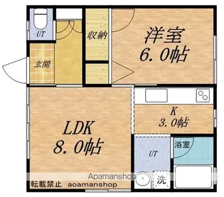 本郷AP緑2丁目2−7【1F右号室】の間取り