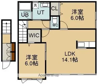 MAISON DE M(メゾンドエム)【2階】の間取り