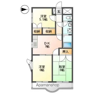 ドミールシャルマン【2階】の間取り