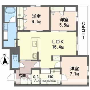フレシア天王寺 北棟【2階】の間取り