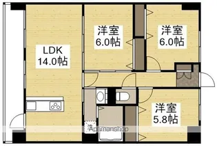 ラ・パティオ【6階】の間取り