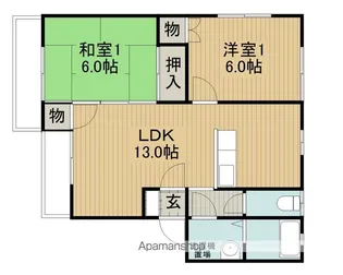 ビューパティオ豊田A棟【A201号室】の間取り