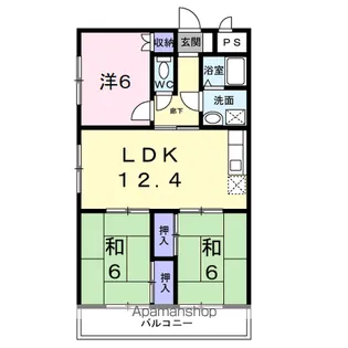 LANDHOUSENAKANE【2階】の間取り