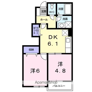 メゾンドアイリスA【1階】の間取り