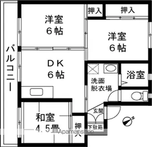 ビレッジハウス若葉2号棟【3階】の間取り