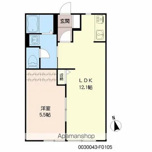 サンクチュアリー久留米Ⅵ【1階】の間取り