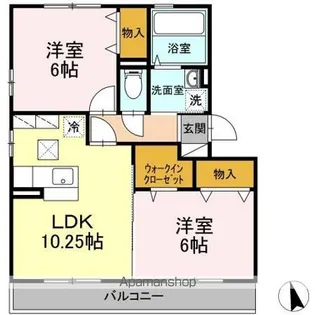 フォレスト名取【1階】の間取り