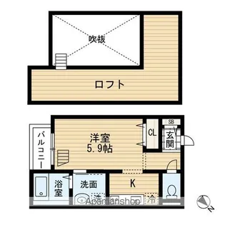 アテリサージュ箱崎【1階】の間取り