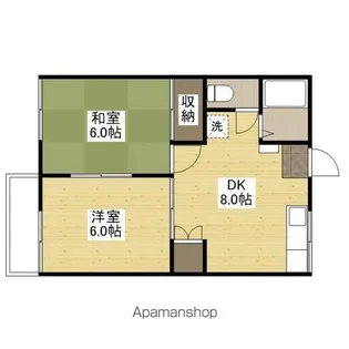 ハイツ栗栖 A棟【1階】の間取り