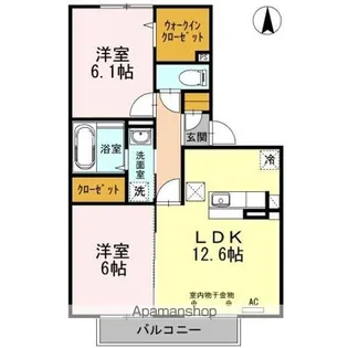 福島県郡山市大槻町字堀切西【アパート】の間取り