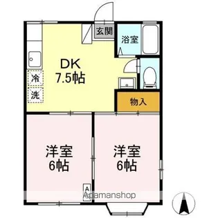 エステート笹谷C【1階】の間取り