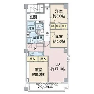 3LDKの間取り画像