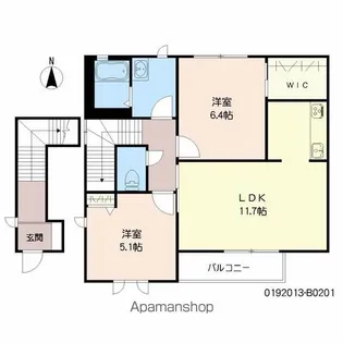 メゾン・ド・カメリア B棟【2階】の間取り