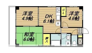 ハイクレスト喜沢南マンション【2階】の間取り