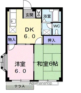 ニューエルデム仲田【1階】の間取り