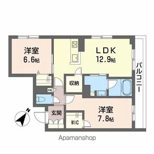 SHAMAISON AMBER026【201号室】の間取り
