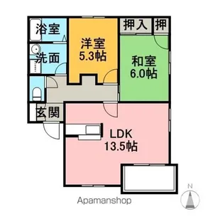 ベルコートA棟【102号室】の間取り