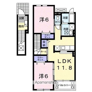 ブルス・ハープⅡ【2階】の間取り