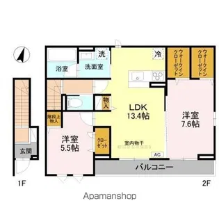 コバヤシヒルズA【2階】の間取り
