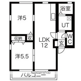 バロンドール 東【1階】の間取り