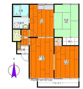 サンハイツ樋【205号室】の間取り