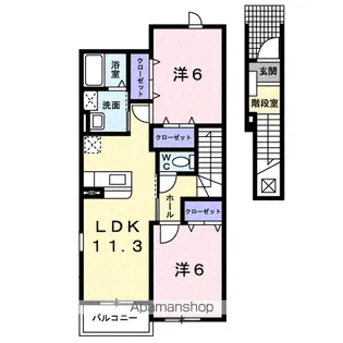 レクサスB【2階】の間取り