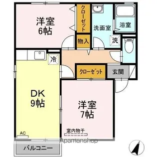 クレセント中島【2階】の間取り
