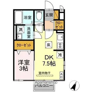 グランモア登戸 壱番館【1階】の間取り