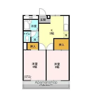 コーポスカイ E【2階】の間取り